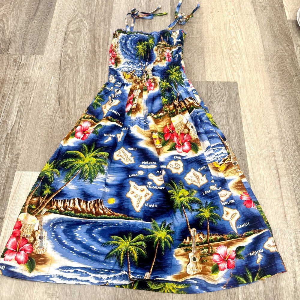 Puanani Hawaiian Dress Girls XS Hawaiian Islands Smocked Vacation Beach